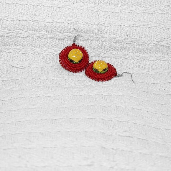 Happy Burger Earrings - Picture 2 of 3